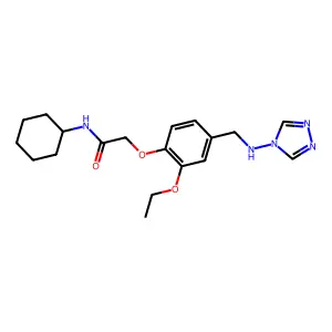 N-cyclohexyl-2-{2-ethoxy-4-[(4H-1,2,4-triazol-4-ylamino)methyl]phenoxy}acetamide structure