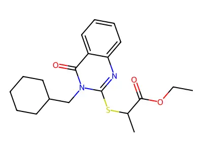 Ethyl 2-[3-(cyclohexylmethyl)-4-oxoquinazolin-2-yl]sulfanylpropanoate structure