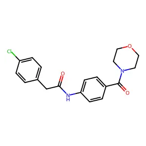 2-(4-chlorophenyl)-N-[4-(4-morpholinylcarbonyl)phenyl]acetamide structure