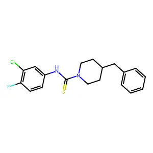 4-benzyl-N-(3-chloro-4-fluorophenyl)piperidine-1-carbothioamide structure
