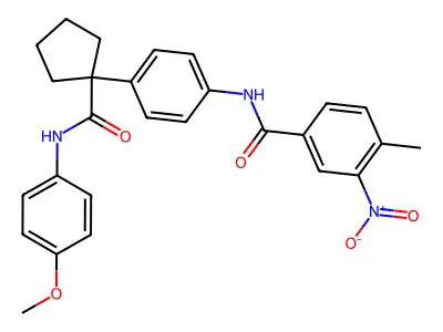 N-(4-{1-[(4-methoxyphenyl)carbamoyl]cyclopentyl}phenyl)-4-methyl-3-nitrobenzamide structure