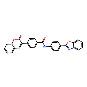 N-[4-(1,3-benzoxazol-2-yl)phenyl]-4-(2-oxochromen-3-yl)benzamide structure
