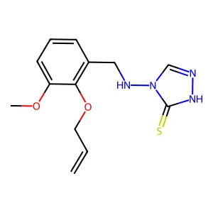 4-[(3-methoxy-2-prop-2-enoxyphenyl)methylamino]-1H-1,2,4-triazole-5-thione structure