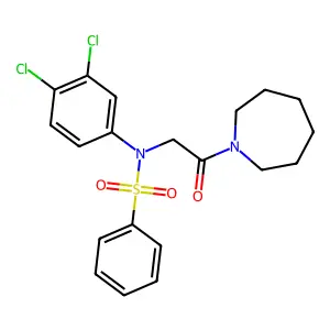 N-[2-(azepan-1-yl)-2-oxoethyl]-N-(3,4-dichlorophenyl)benzenesulfonamide structure