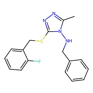 N-benzyl-3-[(2-fluorophenyl)methylsulfanyl]-5-methyl-1,2,4-triazol-4-amine structure