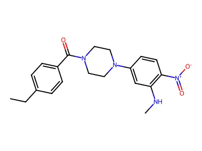 (4-Ethylphenyl)-[4-[3-(methylamino)-4-nitrophenyl]piperazin-1-yl]methanone structure