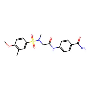 4-({N-[(4-methoxy-3-methylphenyl)sulfonyl]-N-methylglycyl}amino)benzamide structure