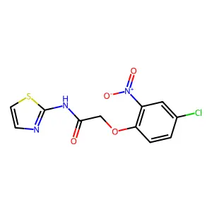 2-(4-chloro-2-nitrophenoxy)-N-(1,3-thiazol-2-yl)acetamide structure