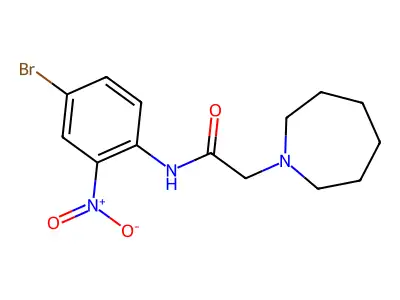 2-(azepan-1-yl)-N-(4-bromo-2-nitrophenyl)acetamide structure