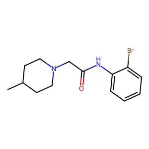 N-(2-bromophenyl)-2-(4-methylpiperidin-1-yl)acetamide structure