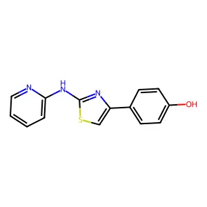 4-[2-(Pyridin-2-ylamino)-1,3-thiazol-4-yl]phenol structure