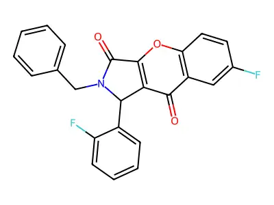 2-Benzyl-7-fluoro-1-(2-fluorophenyl)-1,2-dihydrochromeno[2,3-c]pyrrole-3,9-dione structure