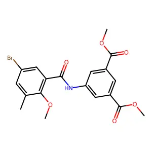 Dimethyl 5-[(5-bromo-2-methoxy-3-methylbenzoyl)amino]isophthalate structure