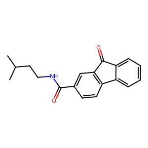 N-isopentyl-9-oxo-9H-fluorene-2-carboxamide structure