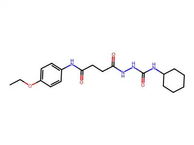 N-cyclohexyl-2-{4-[(4-ethoxyphenyl)amino]-4-oxobutanoyl}hydrazinecarboxamide structure
