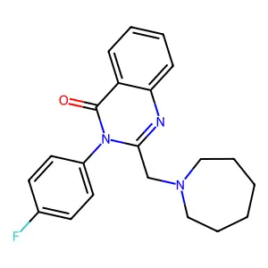 2-(1-azepanylmethyl)-3-(4-fluorophenyl)-4(3H)-quinazolinone structure