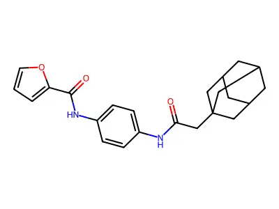 N-[4-[[2-(1-adamantyl)acetyl]amino]phenyl]furan-2-carboxamide structure