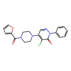 4-Chloro-5-[4-(furan-2-carbonyl)piperazin-1-yl]-2-phenylpyridazin-3-one structure