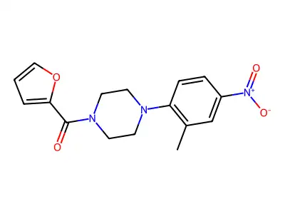 Furan-2-yl-[4-(2-methyl-4-nitrophenyl)piperazin-1-yl]methanone structure