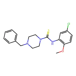 4-benzyl-N-(5-chloro-2-methoxyphenyl)piperazine-1-carbothioamide structure