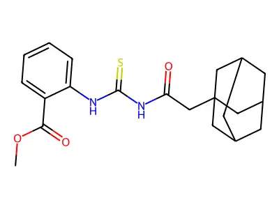 Methyl 2-({[(1-adamantylacetyl)amino]carbothioyl}amino)benzoate structure
