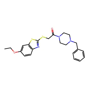 1-(4-Benzylpiperazin-1-yl)-2-[(6-ethoxy-1,3-benzothiazol-2-yl)sulfanyl]ethanone structure