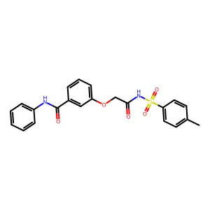 3-[2-[(4-methylphenyl)sulfonylamino]-2-oxoethoxy]-N-phenylbenzamide structure