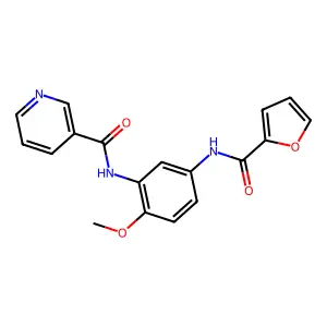 N-[5-(2-furoylamino)-2-methoxyphenyl]nicotinamide structure