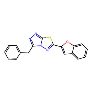 6-(1-Benzofuran-2-yl)-3-benzyl-[1,2,4]triazolo[3,4-b][1,3,4]thiadiazole structure