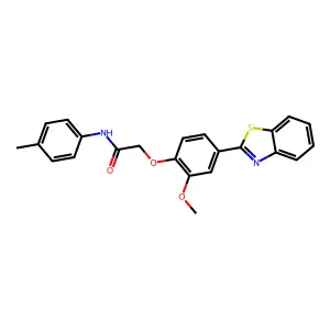 2-[4-(1,3-benzothiazol-2-yl)-2-methoxyphenoxy]-N-(4-methylphenyl)acetamide structure