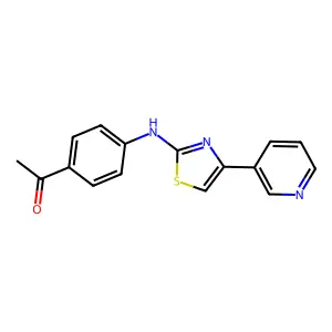 1-(4-{[4-(Pyridin-3-yl)-1,3-thiazol-2-yl]amino}phenyl)ethanone structure