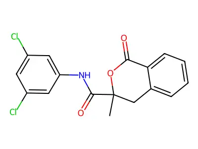 N-(3,5-dichlorophenyl)-3-methyl-1-oxo-3,4-dihydro-1H-isochromene-3-carboxamide structure