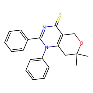 7,7-Dimethyl-1,2-diphenyl-5,8-dihydropyrano[4,3-d]pyrimidine-4-thione structure