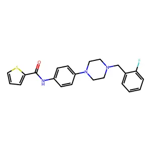 N-[4-[4-[(2-fluorophenyl)methyl]piperazin-1-yl]phenyl]thiophene-2-carboxamide structure
