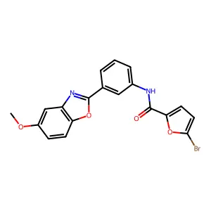 5-bromo-N-[3-(5-methoxy-1,3-benzoxazol-2-yl)phenyl]furan-2-carboxamide structure