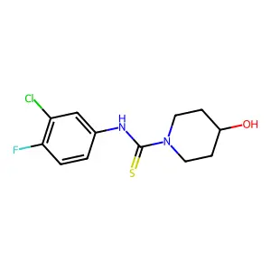 N-(3-chloro-4-fluorophenyl)-4-hydroxypiperidine-1-carbothioamide structure