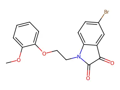 5-Bromo-1-(2-(2-methoxyphenoxy)ethyl)indoline-2,3-dione structure