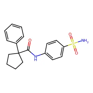 N-[4-(aminosulfonyl)phenyl]-1-phenylcyclopentanecarboxamide structure