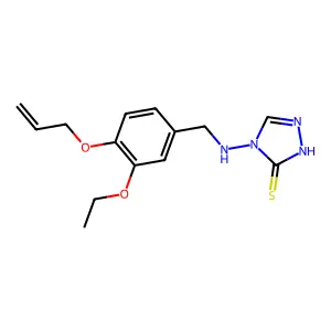 4-{[4-(allyloxy)-3-ethoxybenzyl]amino}-4H-1,2,4-triazole-3-thiol structure
