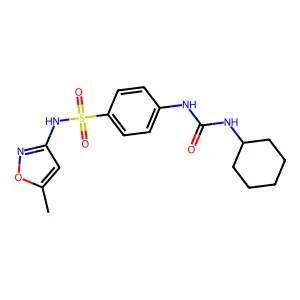 4-{[(cyclohexylamino)carbonyl]amino}-N-(5-methyl-3-isoxazolyl)benzenesulfonamide structure