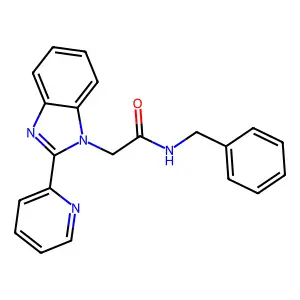 N-benzyl-2-(2-(2-pyridyl)benzimidazolyl)acetamide structure