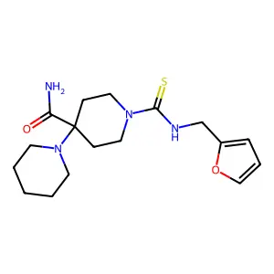 1-(Furan-2-ylmethylcarbamothioyl)-4-piperidin-1-ylpiperidine-4-carboxamide structure