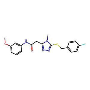 2-[5-[(4-fluorophenyl)methylsulfanyl]-4-methyl-1,2,4-triazol-3-yl]-N-(3-methoxyphenyl)acetamide structure