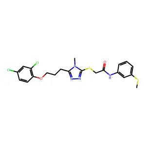 2-({5-[3-(2,4-dichlorophenoxy)propyl]-4-methyl-4H-1,2,4-triazol-3-yl}sulfanyl)-N-[3-(methylsulfanyl)phenyl]acetamide structure