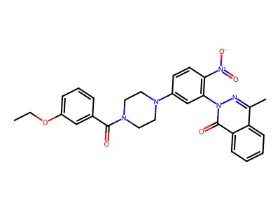 2-[5-[4-(3-Ethoxybenzoyl)piperazin-1-yl]-2-nitrophenyl]-4-methylphthalazin-1-one structure