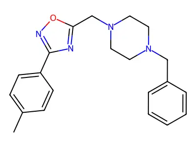 1-Benzyl-4-{[3-(4-methylphenyl)-1,2,4-oxadiazol-5-yl]methyl}piperazine structure
