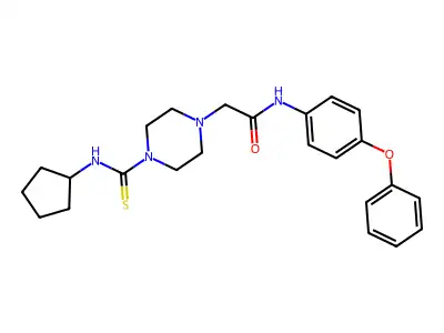 2-(4-(Cyclopentylcarbamothioyl)piperazin-1-yl)-N-(4-phenoxyphenyl)acetamide structure