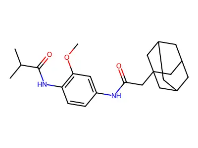 N-[4-[[2-(1-adamantyl)acetyl]amino]-2-methoxyphenyl]-2-methylpropanamide structure