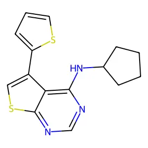 N-cyclopentyl-5-(thiophen-2-yl)thieno[2,3-d]pyrimidin-4-amine structure
