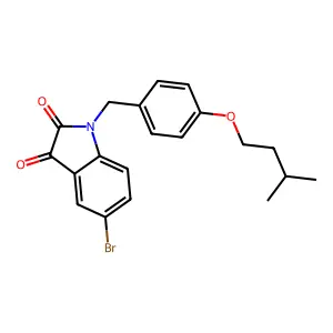 5-Bromo-1-(4-(isopentyloxy)benzyl)indoline-2,3-dione structure